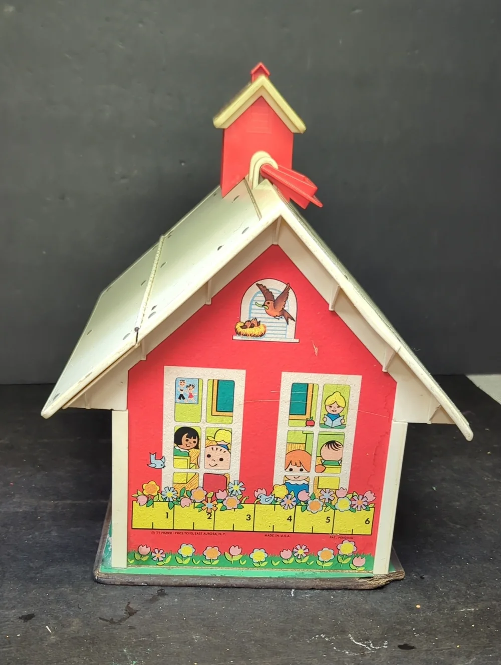 Set19)#923	 Little‎ People Play Family School 1971 w/extras set/trays/bus